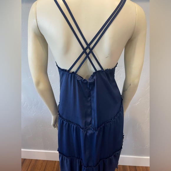 Women’s BR Navy Blue high low spaghetti strap dress size 2 - Picture 4 of 6